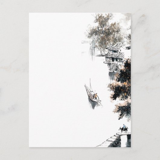 Jiangnan Schilderachtig-Chinese landschapspenselen Briefkaart (Voorkant)