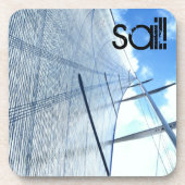 Jib Sail en Mast Afbeelding Drankjes Onderzetter (Voorkant)