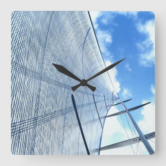 Jib Sail en Mast Afbeelding Vierkante Klok (Voorkant)