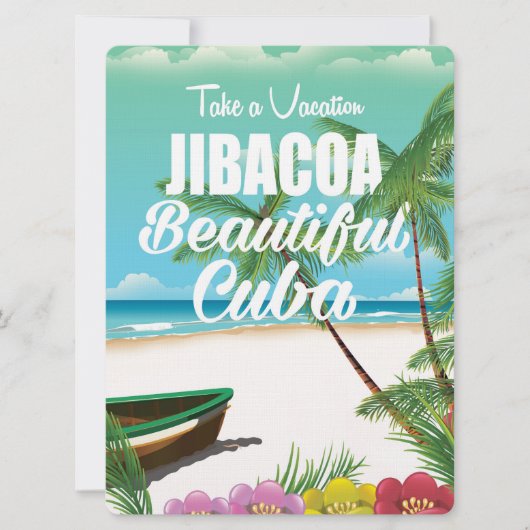 Jibacoa Cuba strand vakantieposter Kaart (Voorkant)