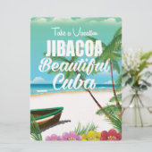 Jibacoa Cuba strand vakantion poster Kaart (Staand voorkant)