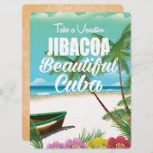 Jibacoa Cuba strand vakantion poster Kaart (Voorkant / Achterkant)