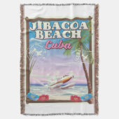 Jibacoa strand Cuba reisposter Deken (Voorkant Verticaal)