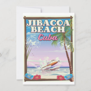 Jibacoa strand Cuba reisposter Kaart