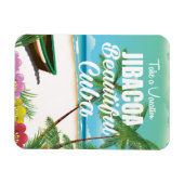 Jibacoa strand Cuba reisposter Magneet (Horizontaal)