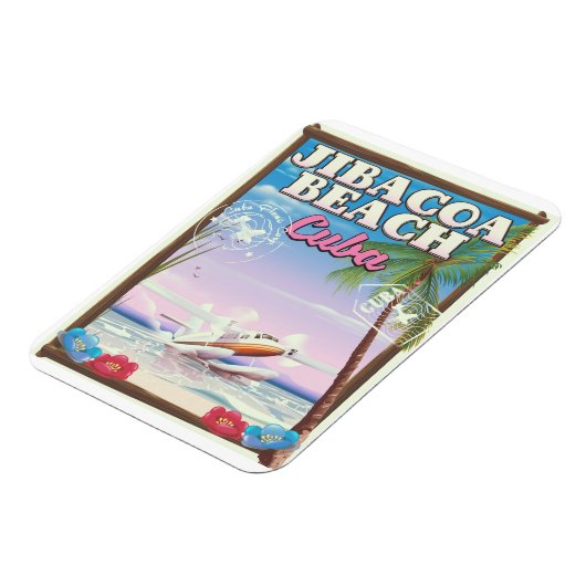 Jibacoa strand Cuba reisposter Magneet (Linkerzijde)
