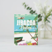 Jibacoa strand vakantieposter briefkaart (Staand voorkant)