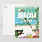 Jibacoa strand vakantieposter briefkaart (Voorkant / Achterkant)