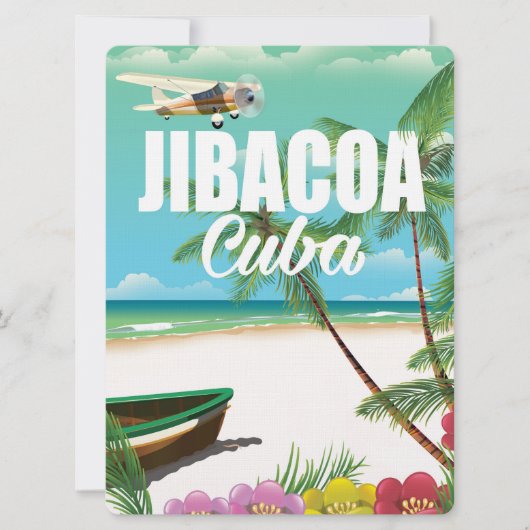 Jibacoa strand vakantieposter kaart (Voorkant)