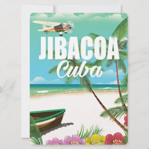 Jibacoa strand vakantieposter kaart