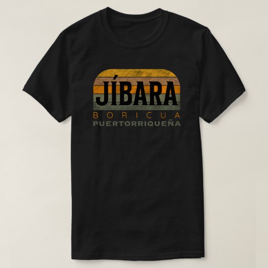 Jibara Boricua Puertorriqueña T-shirt (Design voorkant)