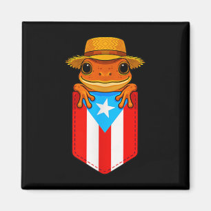Jibaro Coqui Frog Puerto Rico Vlag Boricua Cket Bo Magneet