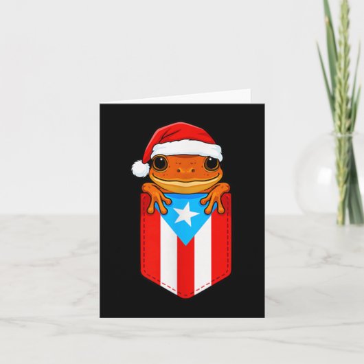 Jibaro Coqui Kikker Puerto Rico Vlag Boricua Cket  Kaart (Voorkant)