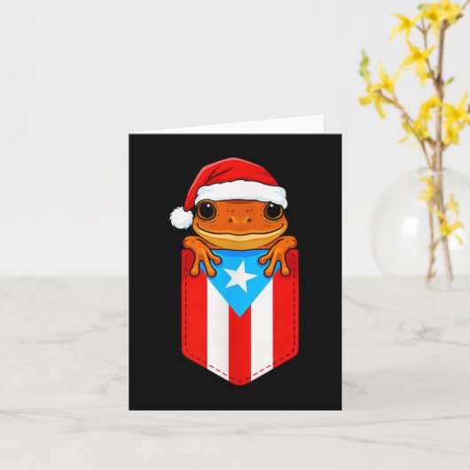 Jibaro Coqui Kikker Puerto Rico Vlag Boricua Cket  Kaart (Gele Bloem)