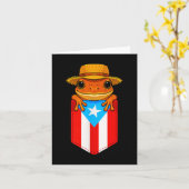 Jibaro Coqui Kikker Puerto Rico Vlag Boricua Zak  Kaart (Gele Bloem)