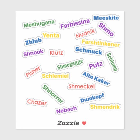 Jiddische Beledigingen Sticker (Vel)