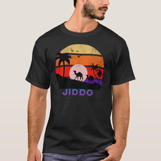 Jiddo Retro Sunset Ocean Grootvader T-shirt (Voorkant)