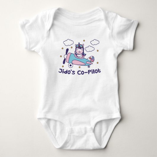 Jido's Co-Pilot - Eenhoringvliegtuig Romper (Voorkant)