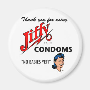 Jiffy Brand Condom Gear! Magneet
