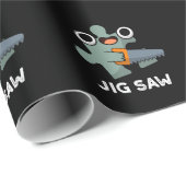 Jig Saw Funny Jigzaag Tool Pun Dark BG Cadeaupapier (Rol Hoek)