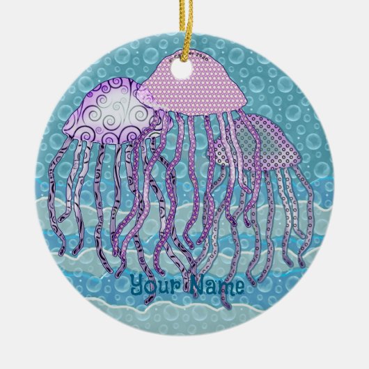 Jiggly Jellyfish Keramisch Ornament (Voorkant)
