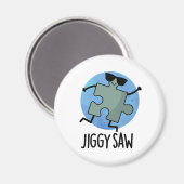 Jiggy Saw Funny Dancing Jigzaag Puzzle Pun Magneet (Voorkant / Achterkant)