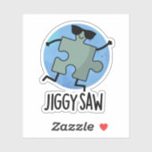 Jiggy Saw Funny Dancing Jigzaag Puzzle Pun Sticker (Vel)
