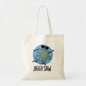 Jiggy Saw Funny Dancing Jigzaag Puzzle Pun Tote Bag (Voorkant)
