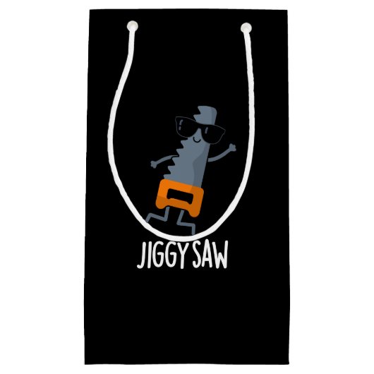 Jiggy Saw Grappig Dancing Tool Pun Dark BG Klein Cadeauzakje (Voorkant)