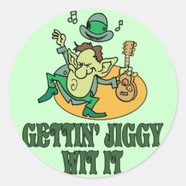 Jiggy wordt ermee opgepakt ronde sticker