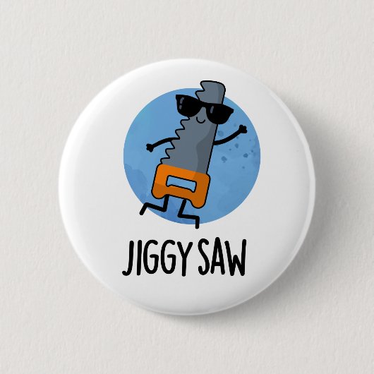 Jiggy Zag Grappig Dancing Tool Pun Ronde Button 5,7 Cm (Voorkant)