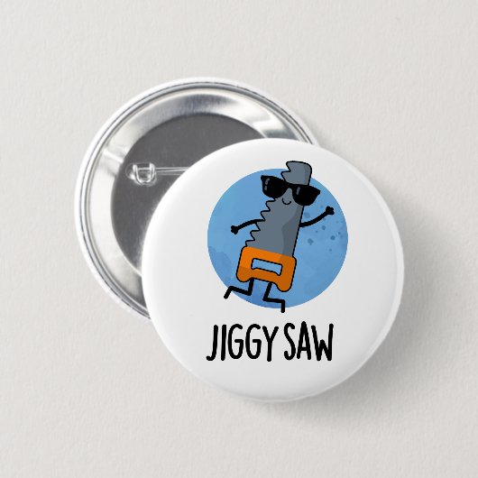 Jiggy Zag Grappig Dancing Tool Pun Ronde Button 5,7 Cm (Voorkant /achterkant)