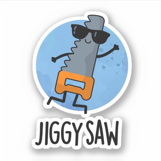 Jiggy Zag Grappig Dancing Tool Pun Sticker (Voorkant)