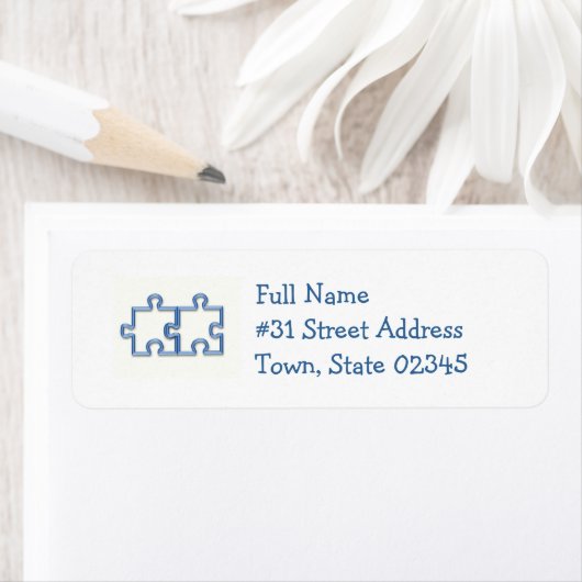 Jigsaw Cutout Retouradreslabel Etiket (Insitu)