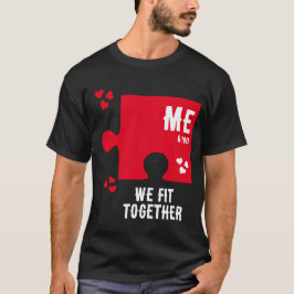 Jigsaw Hart WE Passen SAMEN Koppels Valentijn T-shirt