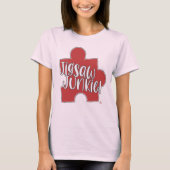 Jigsaw Junkie Funny Puzzle Hobby Logo T-shirt (Voorkant)