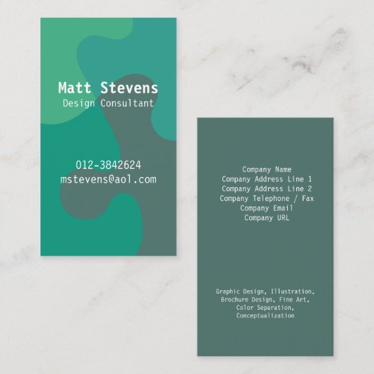 Jigsaw Ocean Tones Visitekaartje (Voorkant / Achterkant)