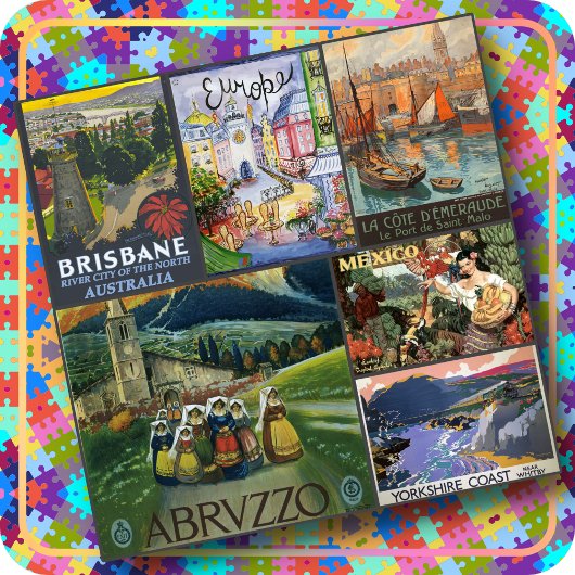 JIGSAW PUZZEL - 6  World Travel Posters