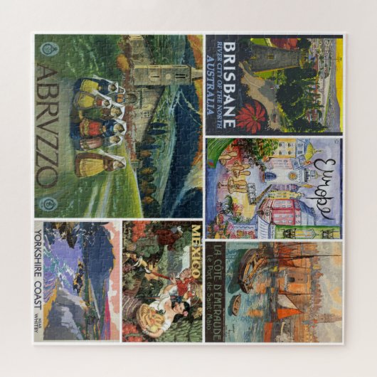 JIGSAW PUZZEL - 6  World Travel Posters (Horizontaal)