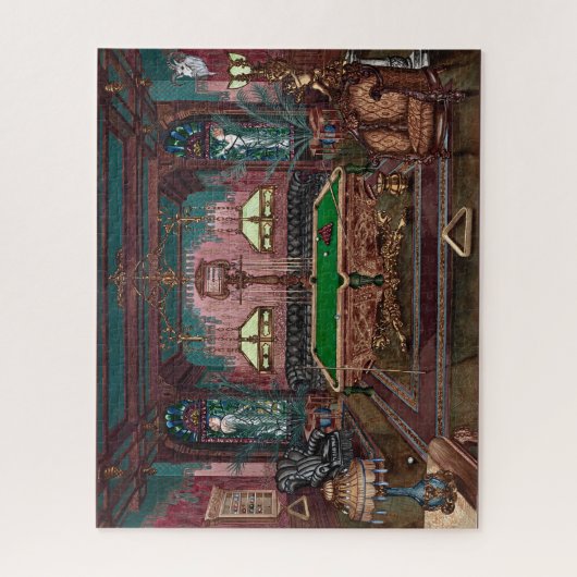 JIGSAW PUZZEL - Een poolkamer circa 1890 - P. Harn (Verticaal)