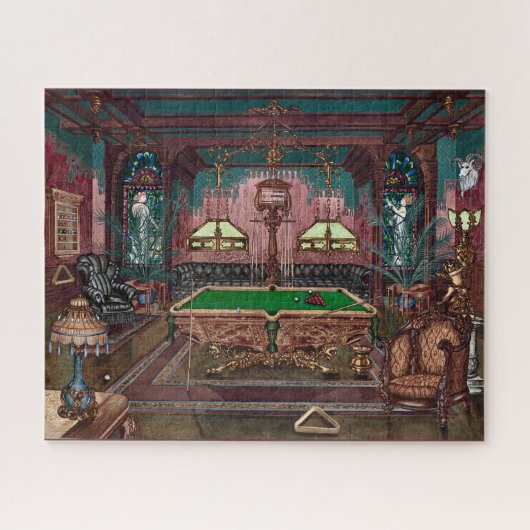 JIGSAW PUZZEL - Een poolkamer circa 1890 - P. Harn (Horizontaal)