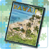 JIGSAW PUZZEL - Kleurrijke Hawaii Reisposter
