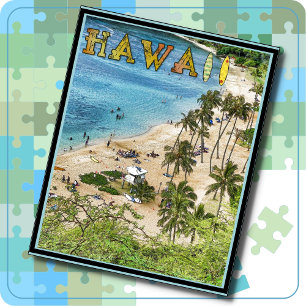 JIGSAW PUZZEL - Kleurrijke Hawaii Reisposter