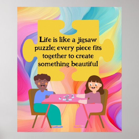 Jigsaw Puzzel liefhebbers cadeau poster leven is (Voorkant)