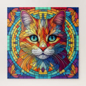 Jigsaw Puzzel Mozaïek Glas in lood Cat (Verticaal)