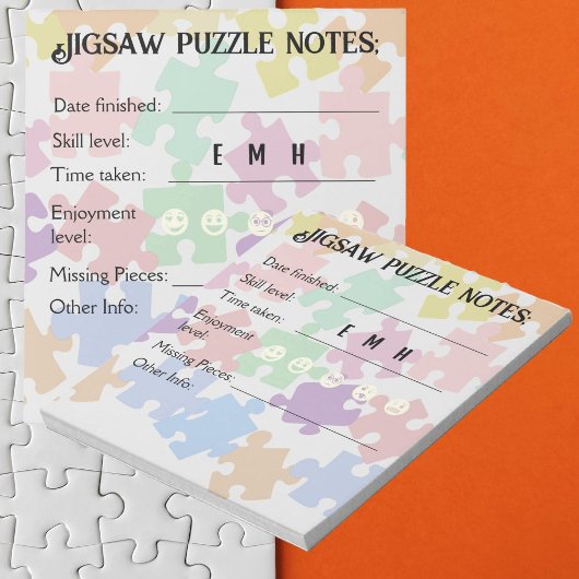 Jigsaw puzzel notities voor puzzelfanaat notitieblok