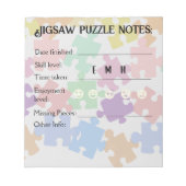 Jigsaw puzzel notities voor puzzelfanaat notitieblok (Voorkant)