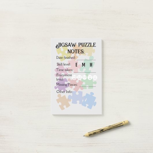 Jigsaw puzzel notities voor puzzelfanaat post-it® notes (Op bureau)