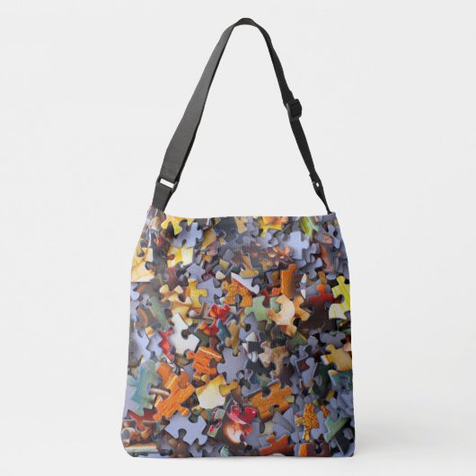 Jigsaw Puzzel Stukken Grappig Crossbody Tas (Achterkant)