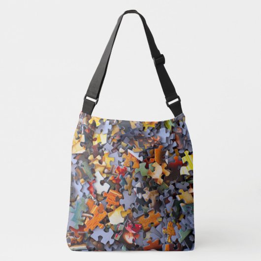 Jigsaw Puzzel Stukken Grappig Crossbody Tas (Voorkant)